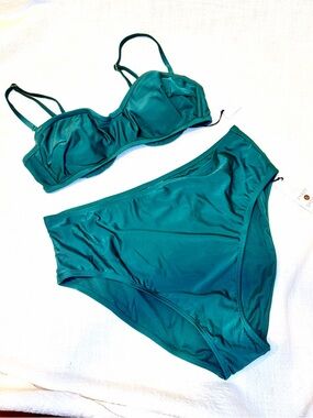 Shade & Shore Tea High Waisted Bottom Underwire Top Bikini Ser - New With tags !